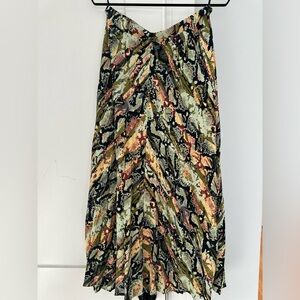 Python print silk midi skirt